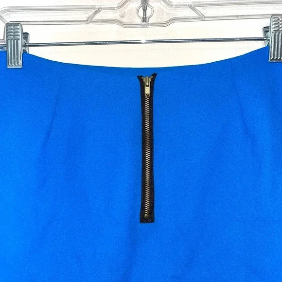 Page Neon Blue Lined Zip Back Mini Skirt Small Women’s - Picture 7 of 11